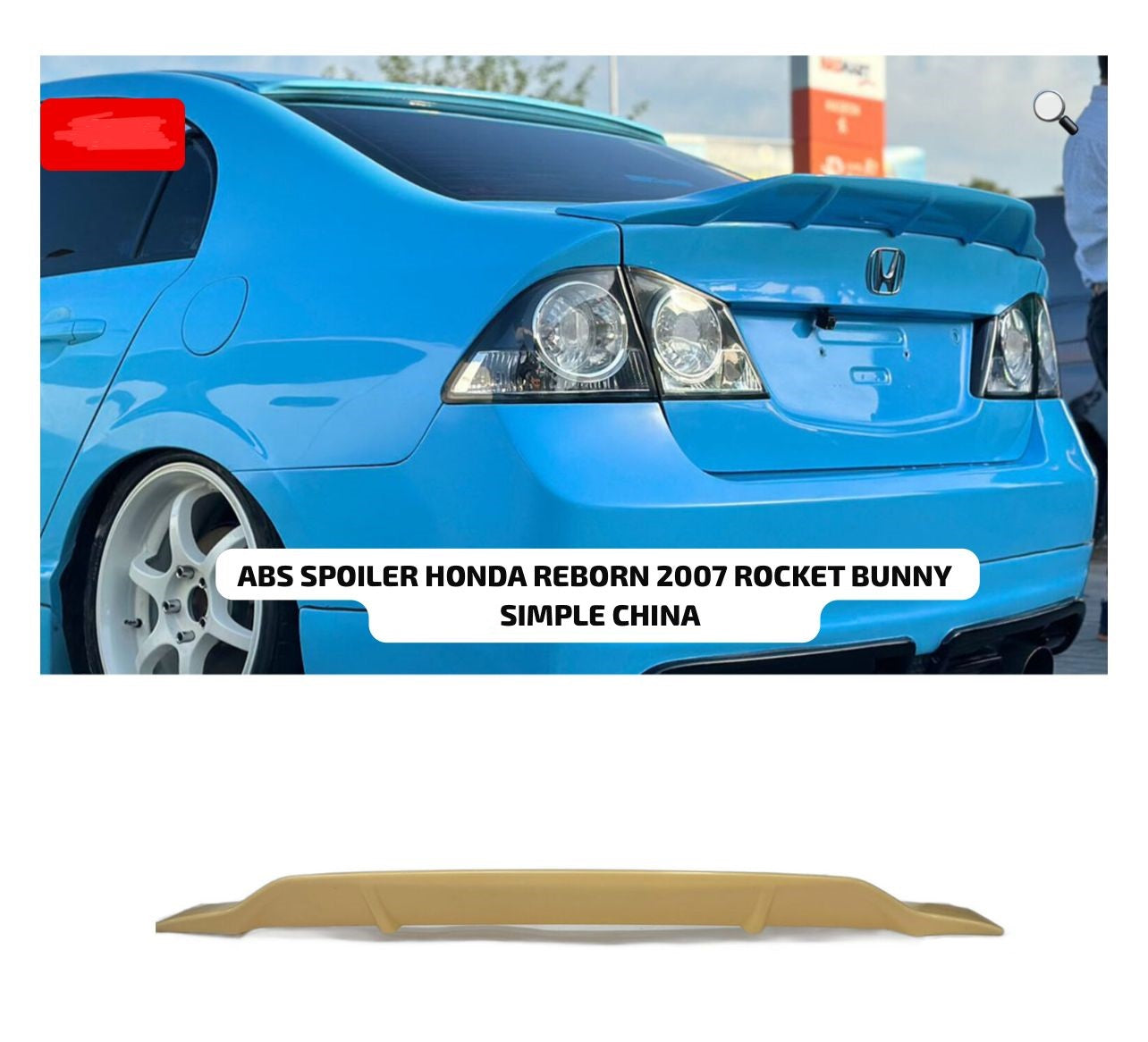 ABS Rocket Bunny Style Rear Trunk Spoiler for Honda Civic Reborn (2006–2012 Models)