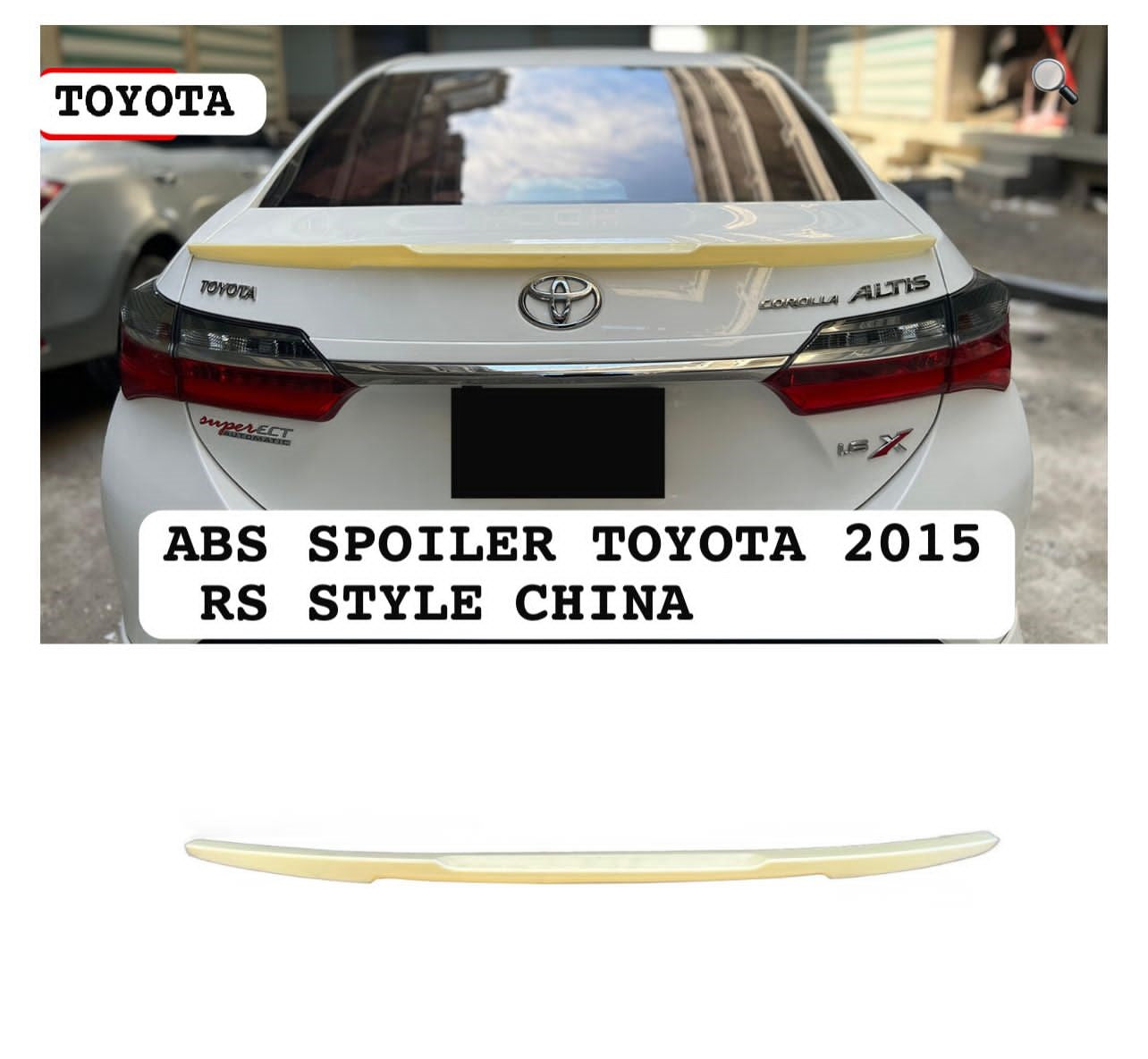 ABS Spoiler for Toyota Corolla 2015 – RS Style Rear Trunk Spoiler China