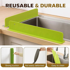 Green Silicone Sink Splash Guard for Kitchen Dishes