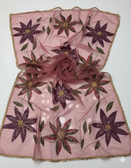 Pink Organza 2-Piece Wedding Suit with Zari Beads Dupatta