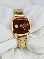 Rose Gold Square Watch for Women with Chain Strap