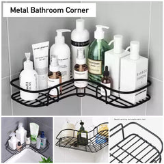 Wall Corner Rack | Multipurpose Kitchen & Bathroom Corner Organizer | Metal Wall Mount Storage Rack