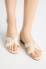 ZARA Pearl Embroidered Flats for Women – Premium Stylish Casual Slip-On Shoes with Brand Box | Sizes 36-42