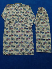 2 Pcs Women's Stitched Cotton Printed Shirt And Trouser