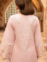 Zarar - U1A Embroidered Lawn Suit Set - 4 Pcs in Tea Pink
