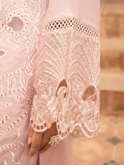 Zarar - U1A Embroidered Lawn Suit Set - 4 Pcs in Tea Pink