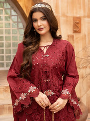 Rukh - U2A Embroidered Premium Lawn Suit - 4 Pcs Set
