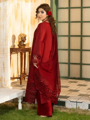 Simt - U3B Maroon Embroidered Lawn Suit for Women - 3 Pcs Set