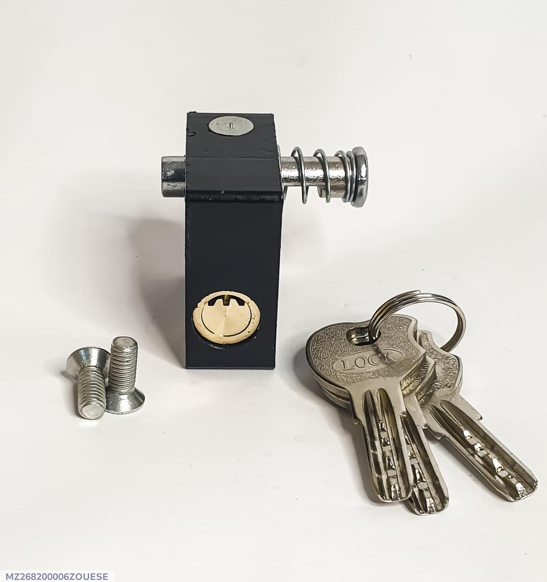 Stainless Steel Black Handle Key Lock with 3 Keys