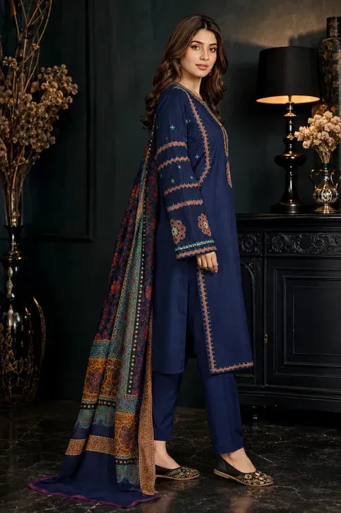 Kaifiyat 3 Pcs Stitched Women's Embroidered Lawn Suit