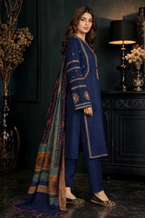 Kaifiyat 3 Pcs Stitched Women's Embroidered Lawn Suit