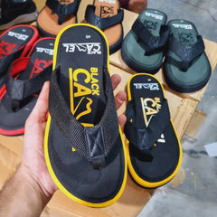 Men Black Yellow EVA Flip Flops Summer Casual