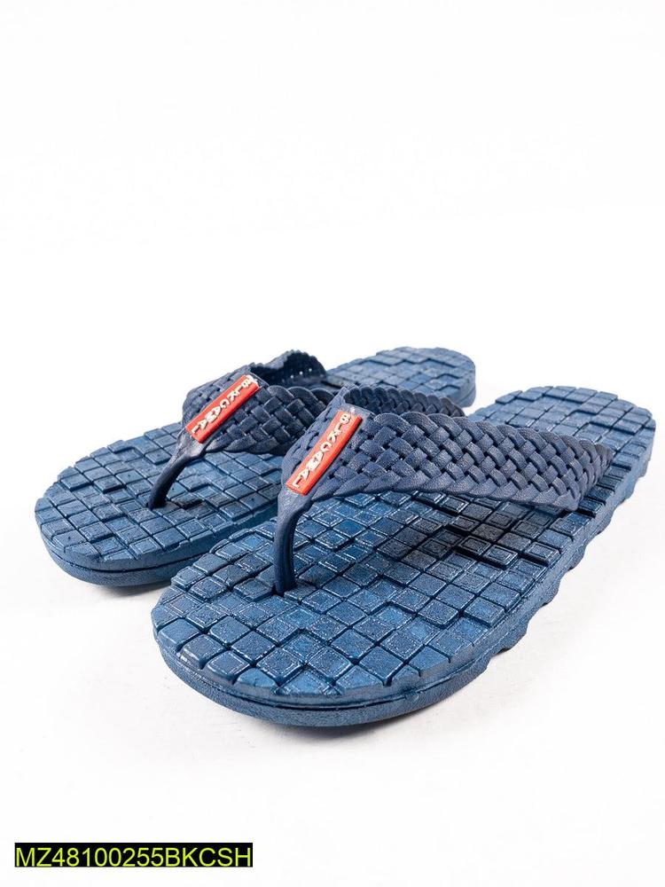 Blue Woven Rubber Slippers for Hot Pakistani Summer