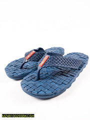 Blue Woven Rubber Slippers for Hot Pakistani Summer