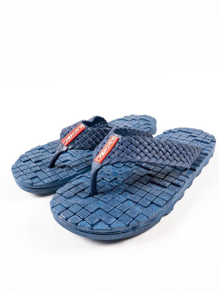 Blue Woven Rubber Slippers for Hot Pakistani Summer