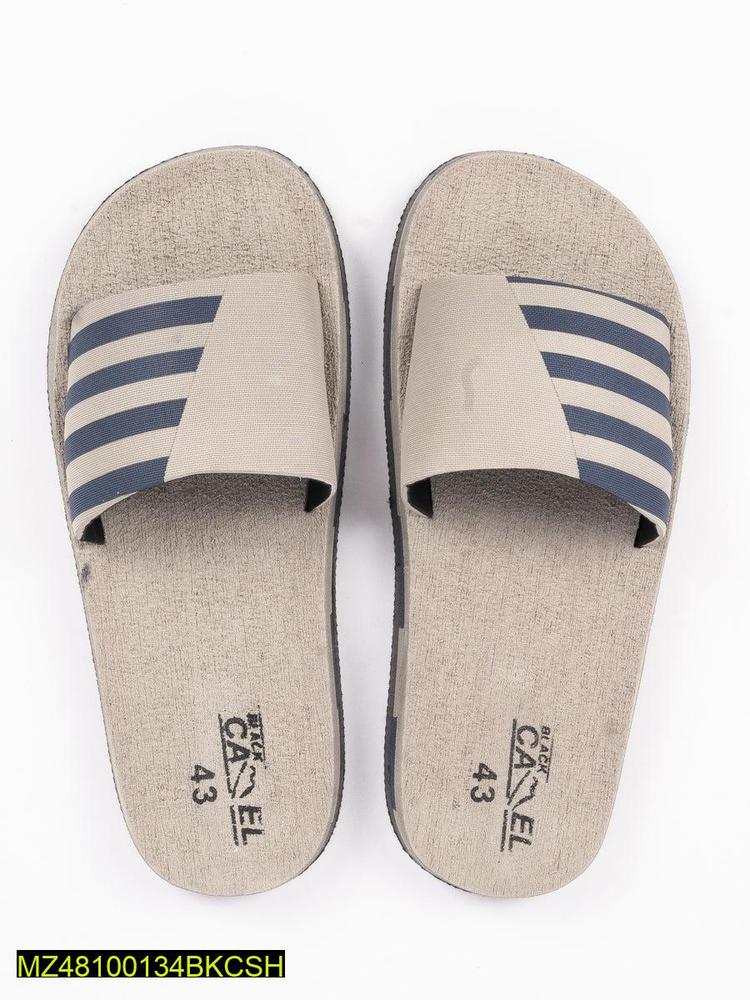 Black Camel Slide Sandals Tan PU Leather Casual Wear