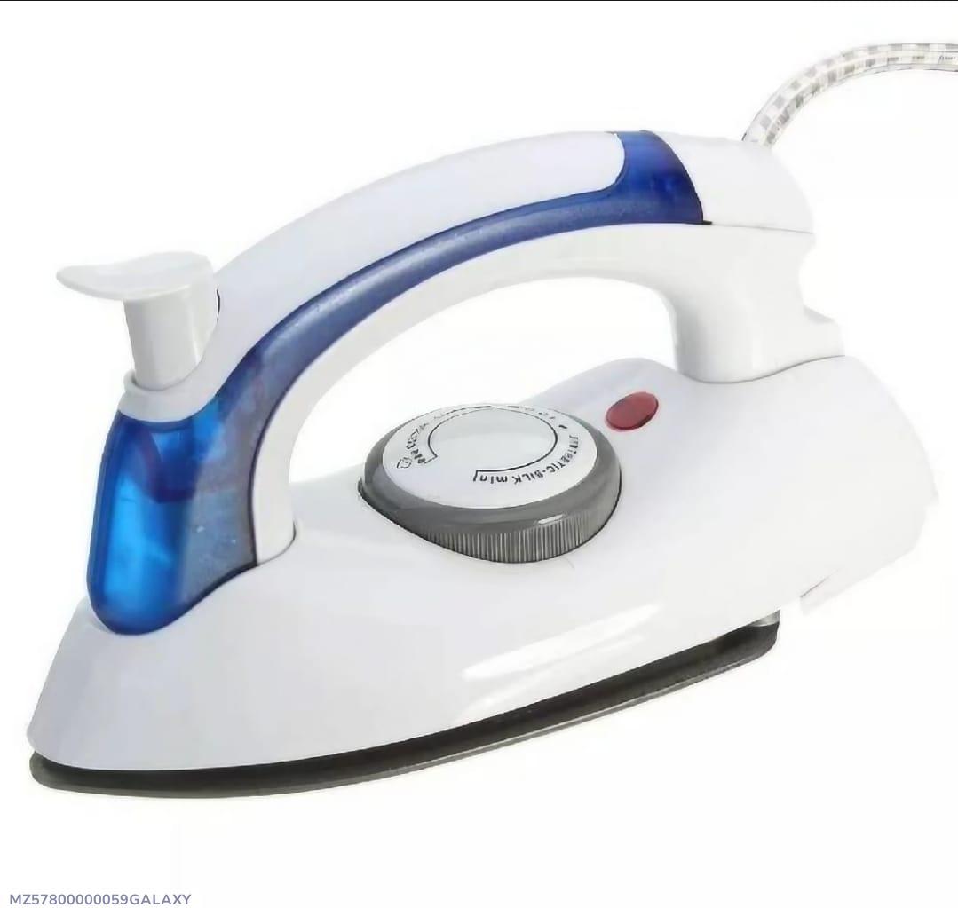 Portable Steam Iron White Blue 700W Ceramic Soleplate