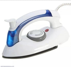 Portable Steam Iron White Blue 700W Ceramic Soleplate