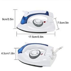 Portable Steam Iron White Blue 700W Ceramic Soleplate