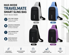 Smart Crossbody Bag with USB Charging & Anti-Theft Design