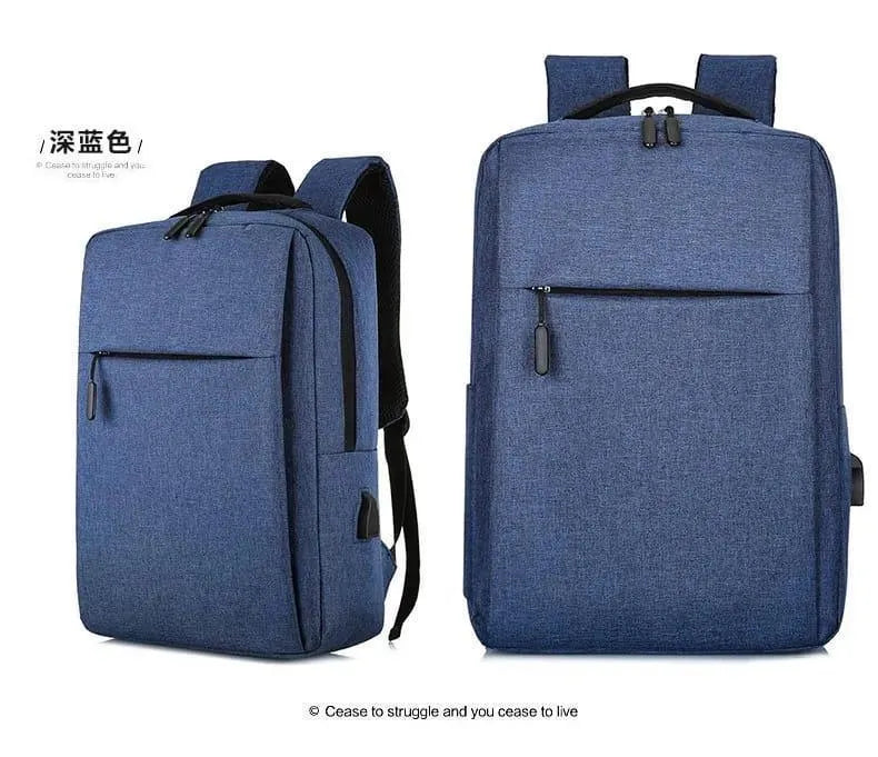 Black Laptop Backpack for Men Women, Nylon, Water Resistant, Adjustable Straps