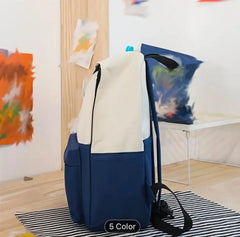 Cat Print 4-Piece Pink Backpack Set for Students Office