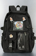 Casual Backpack with transparent pocket