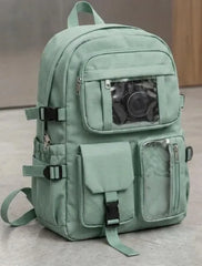 Casual Backpack with transparent pocket