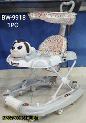 Baby Walker with Dog Face, Purple Floral, 8 Wheels