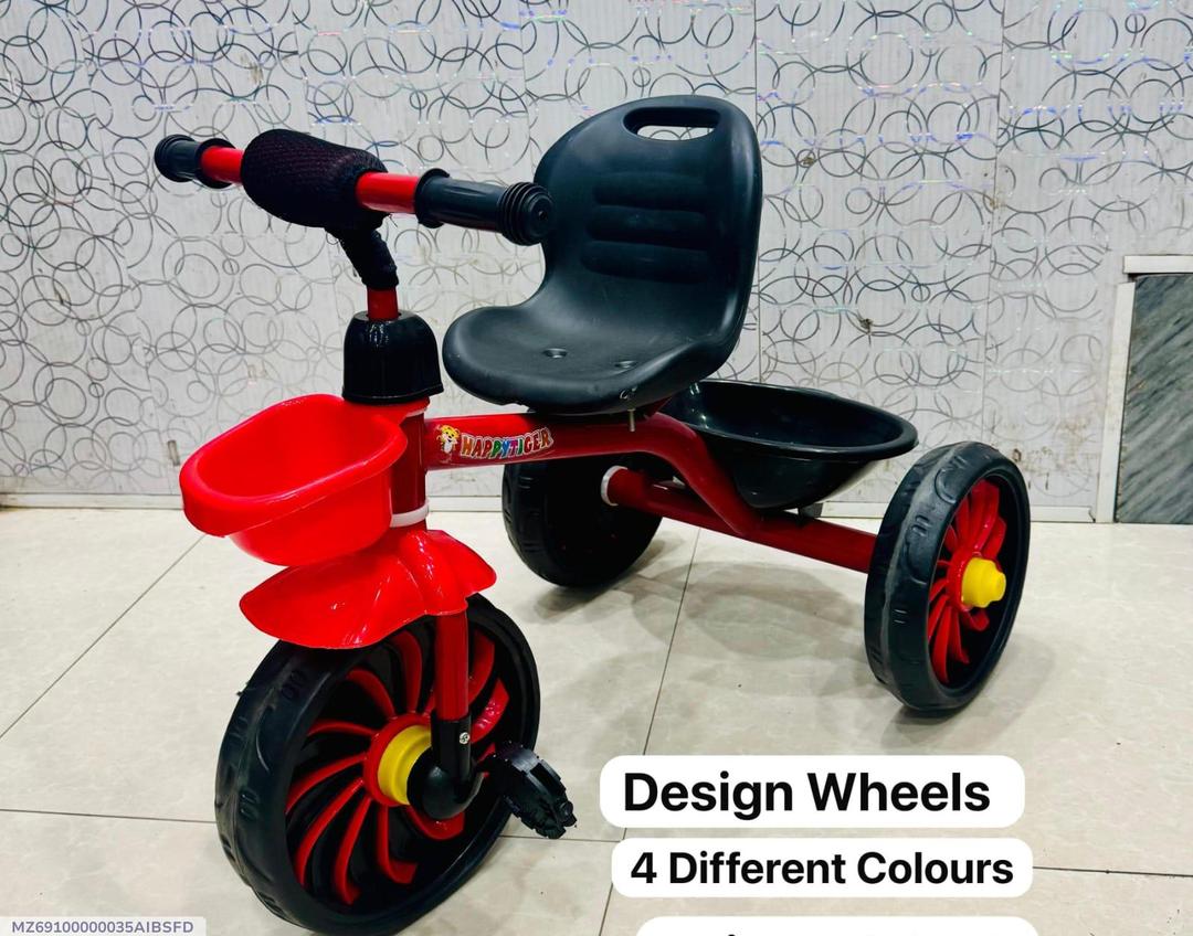 Kids Tricycle Red Black 4 Color Wheels