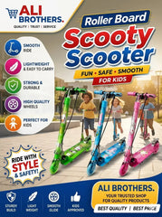 Scooty for Kids Heavy-Duty Outdoor e wheels Scotty with Hand Breaks, Adjustable Handlebar Strong Frame, Lightweight, Smooth and Fun Ride Kids Scooty Cycle, Tyre Lights