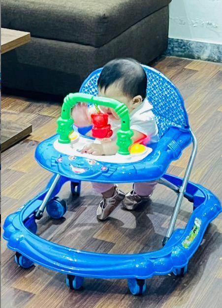 Blue Walker for Kids with Toys & Durable Fiber Construction