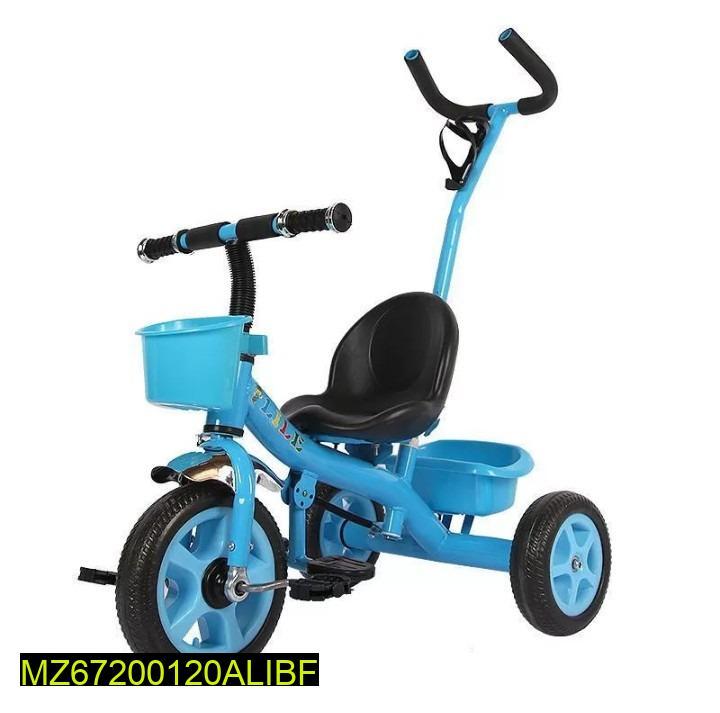 Blue Kids Tricycle with Front Basket & Seat