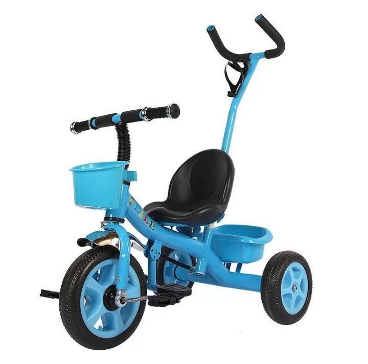 Blue Kids Tricycle with Front Basket & Seat