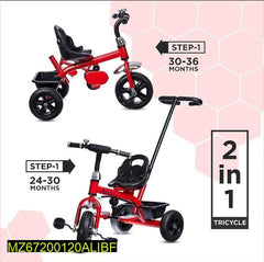 Blue Kids Tricycle with Front Basket & Seat