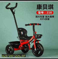 Blue Kids Tricycle with Front Basket & Seat