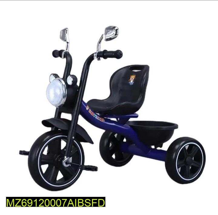 Kids Tricycle with Lights & Music Black Blue 2-5Y