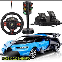 Realistic RC Car Blue Black Racing Toy for Kids