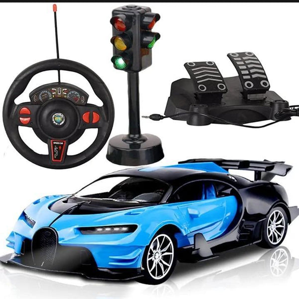 Realistic RC Car Blue Black Racing Toy for Kids