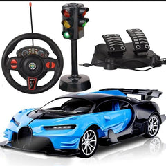 Realistic RC Car Blue Black Racing Toy for Kids