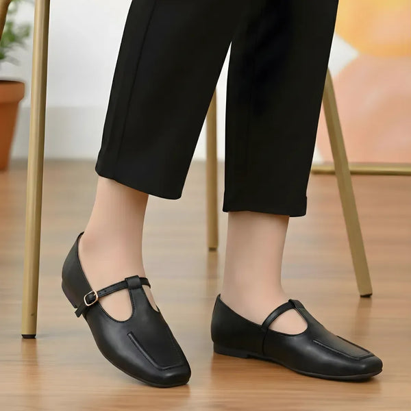Women's Black Rexine Fancy Formal Shoes Size 36-41
