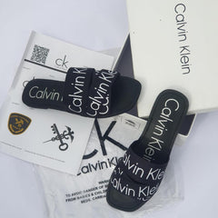 Calvin Klein Women Black Slides Flat Shoes Size 6-12
