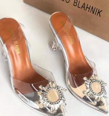 Transparent Women's Wedding Party Heels White