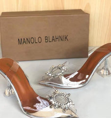 Transparent Women's Wedding Party Heels White