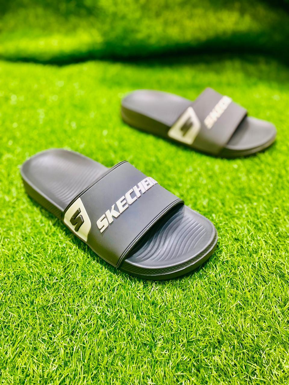 Men's Grey Rubber Slide Slippers Casual Home Office Wear