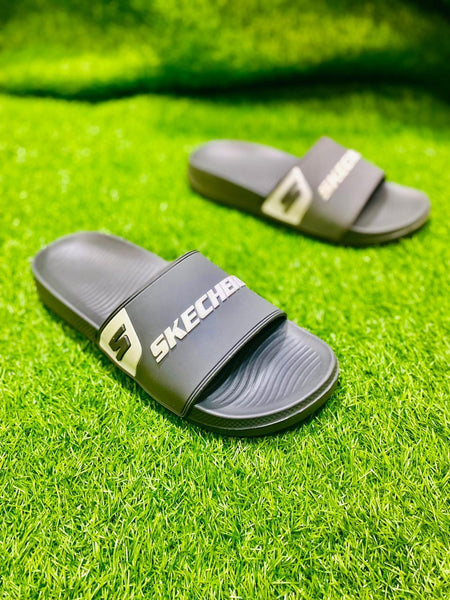 Men's Grey Rubber Slide Slippers Casual Home Office Wear
