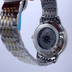 Men's Quartz Watch Stainless Steel Gold Bezel Water Resistant
