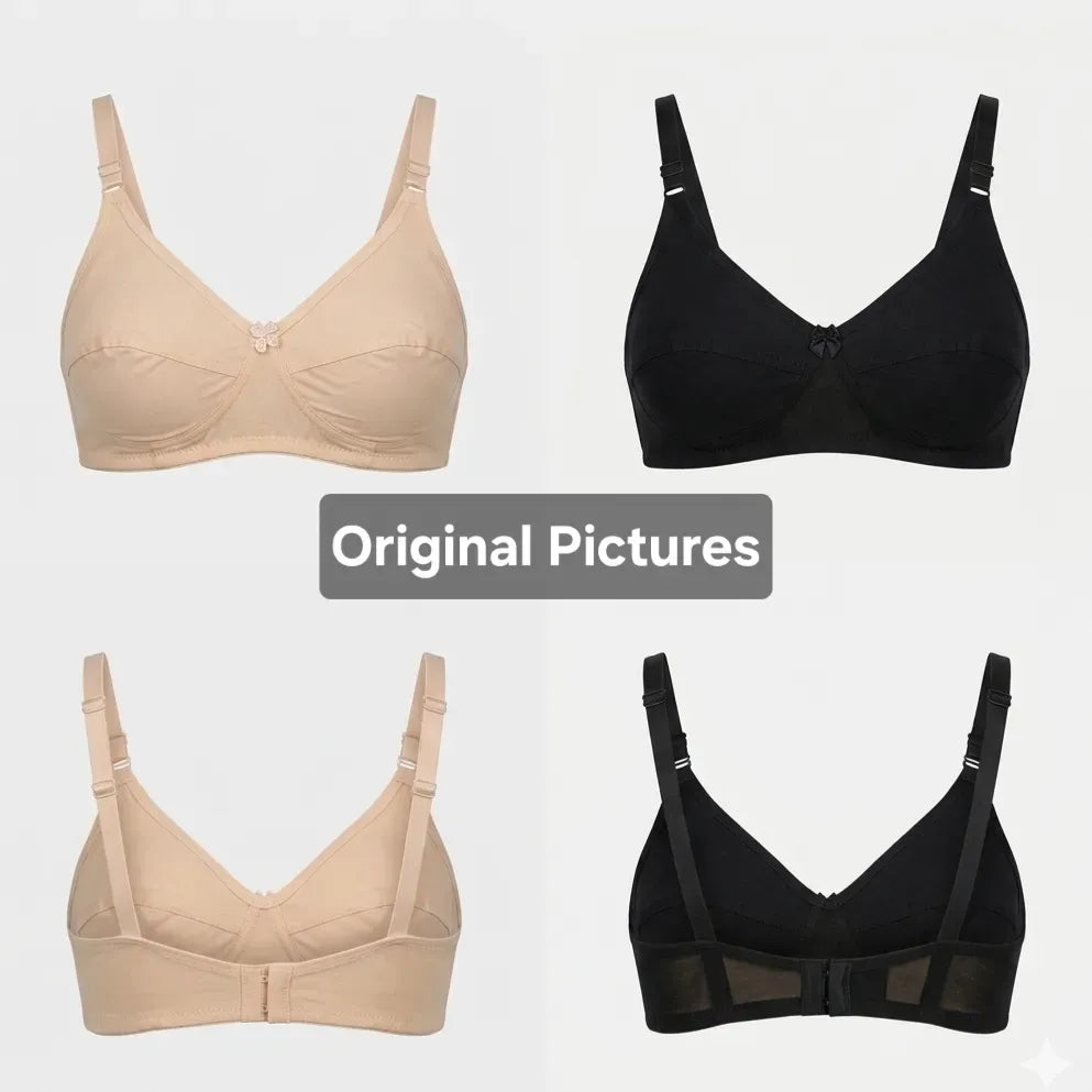 Cotton Non-Padded Bras Pack of 2 Multicolor