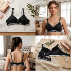 Premium Women’s Seamless Wireless Padded Sports Bra | Soft & Stretchable Everyday Comfort Bra with 'SPORT' Elastic Band