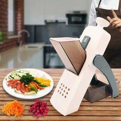 Brava Spring Vegetable Slicer Chopper | Manual Mandoline Cutter / Grinder | Multi-Function Fruit  &  Vegetable Slicer